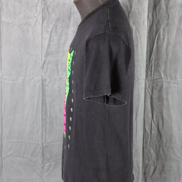 Retro Grpahic T-shirt - Puffer Rainbow Neon Cat - Men's Large - Picture 4 of 10